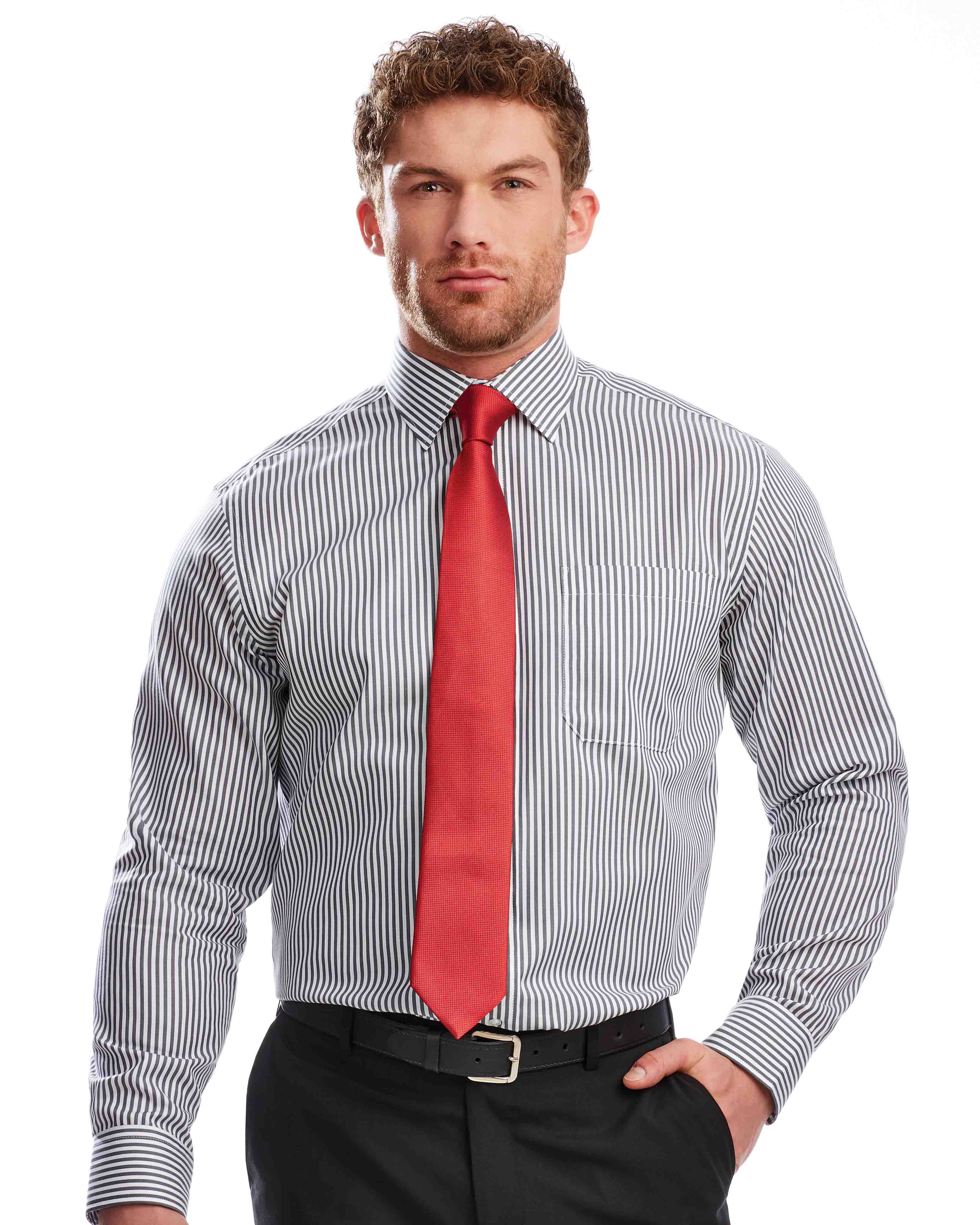Men’s Double TWO Paradigm 100% Cotton Non-Iron Stripe Shirt