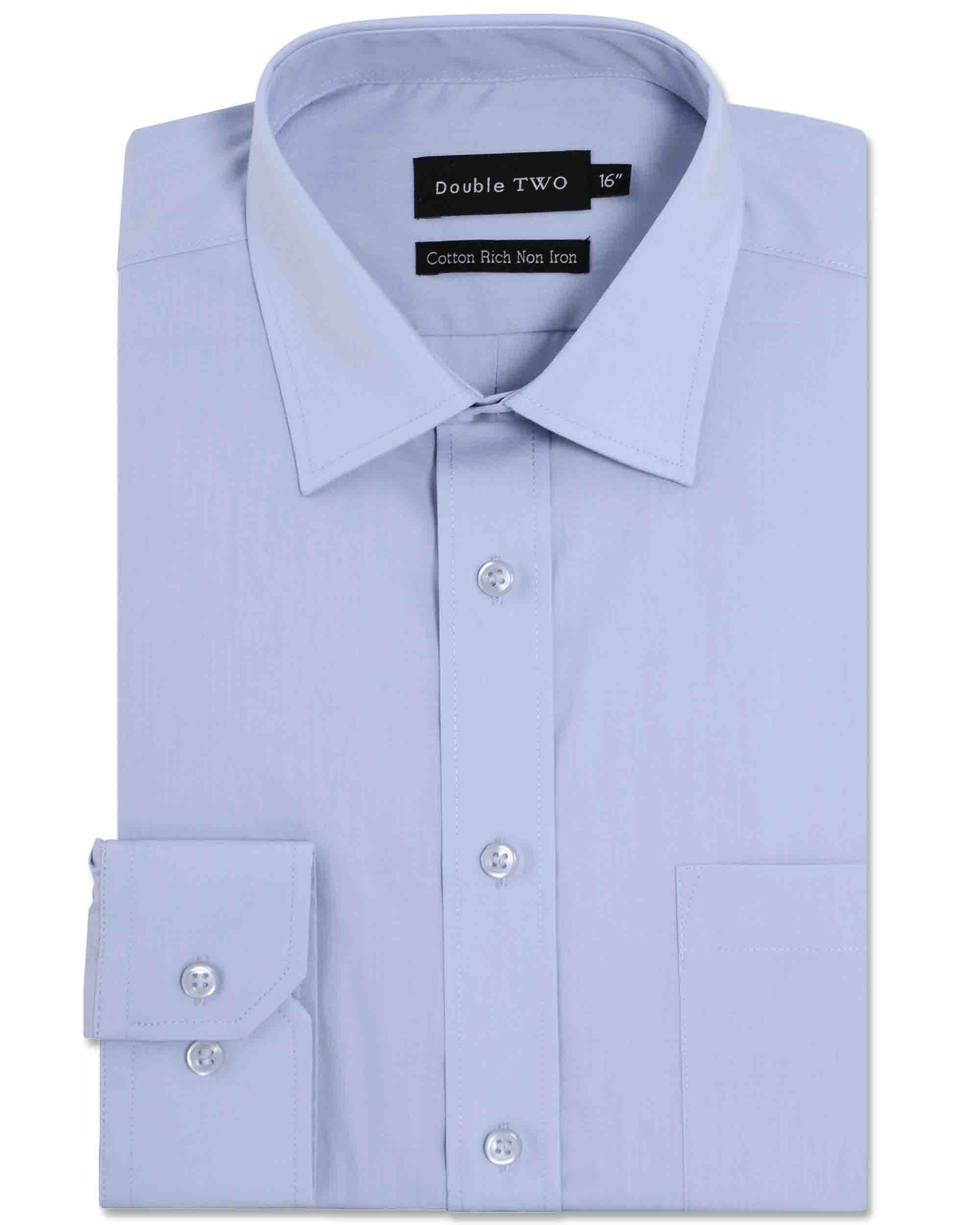 Men’s Double TWO Long Sleeve Single Cuff Poplin Shirt
