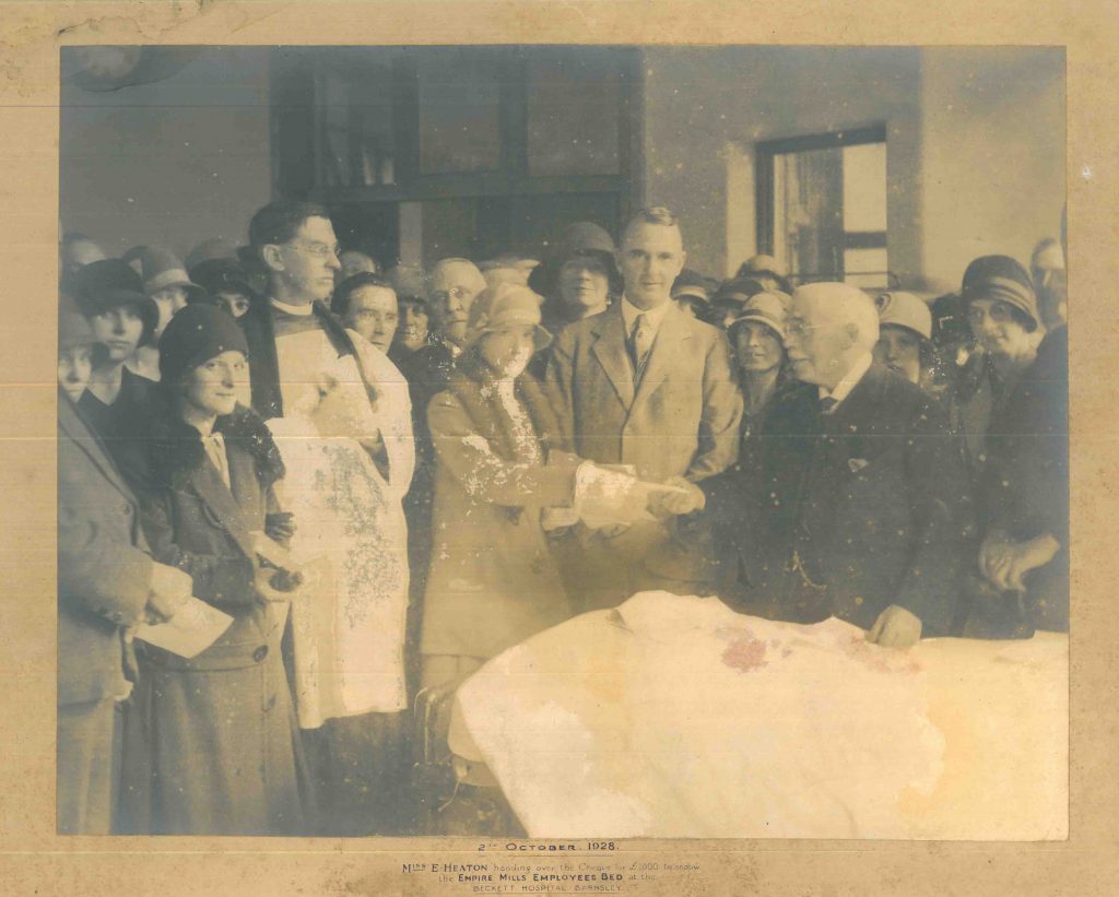 Cheque Presentation to Becketts Hospital Barnsley 1928 | Sugdens Archive